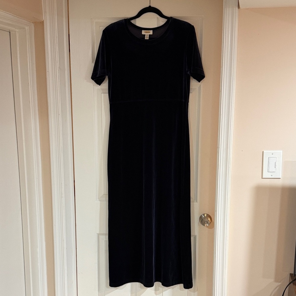 Talbots Navy Velvet Short sleeved Dress, size medium